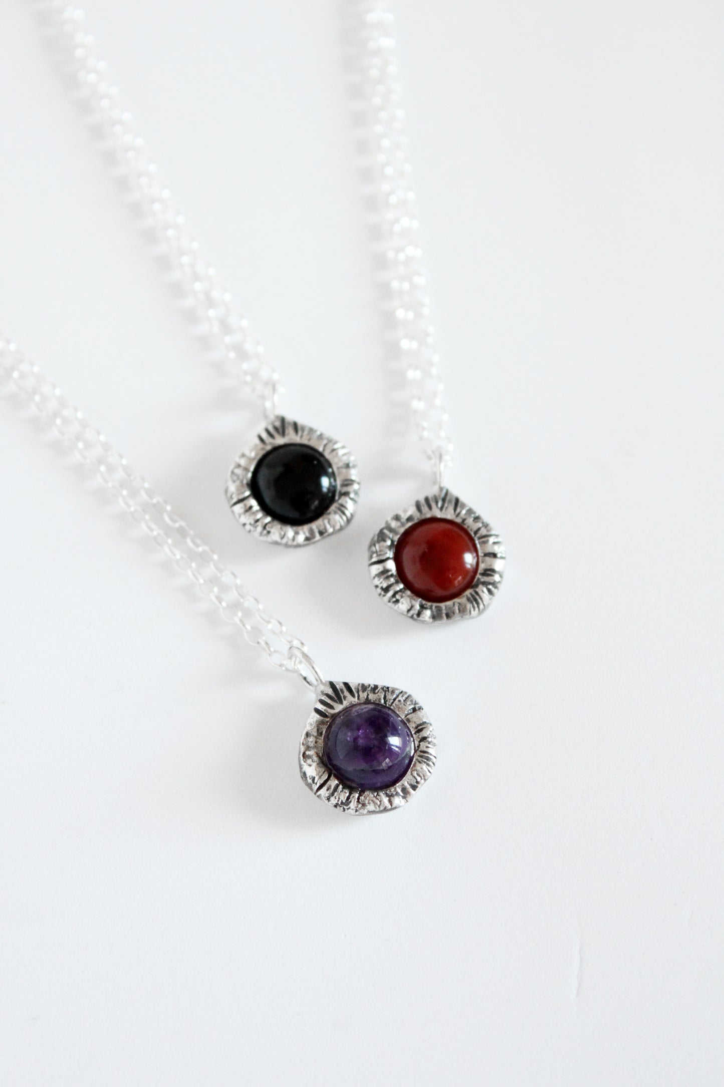 sterling silver black onyx gemstone pendants.