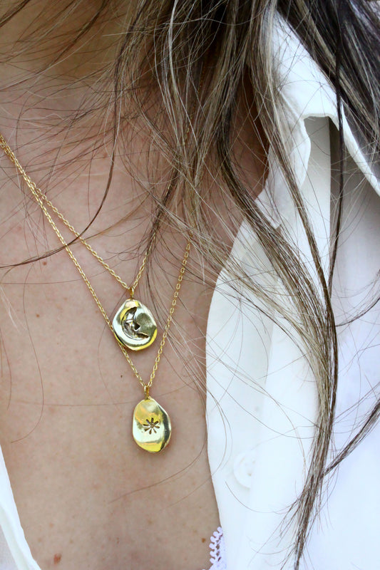 Moon & Sun Necklace Gold