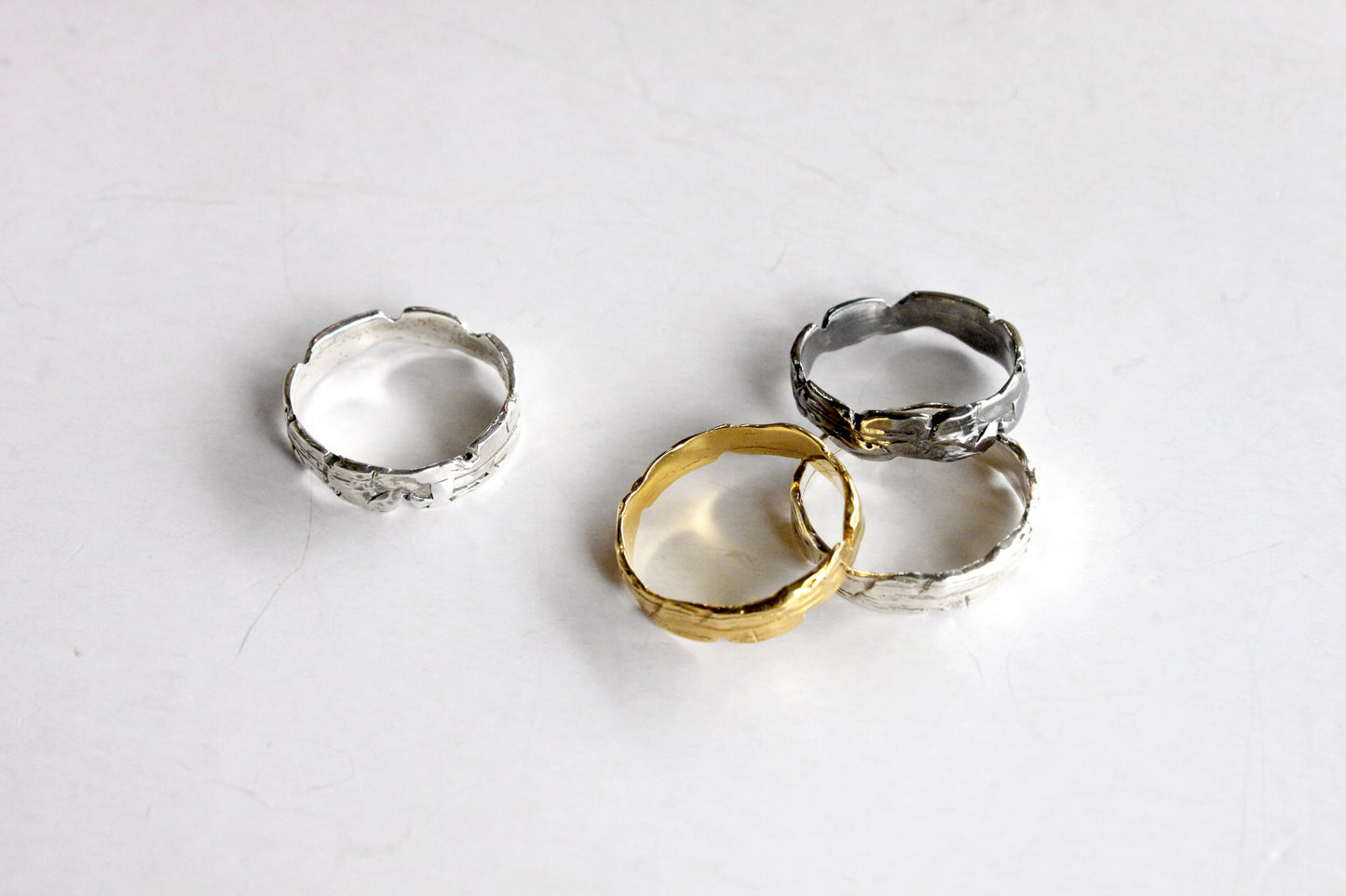 Three rings with different designs