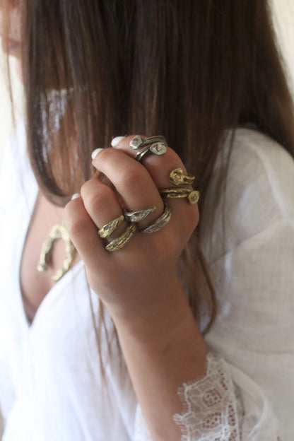Bohemian rings in gold and sterling silver
