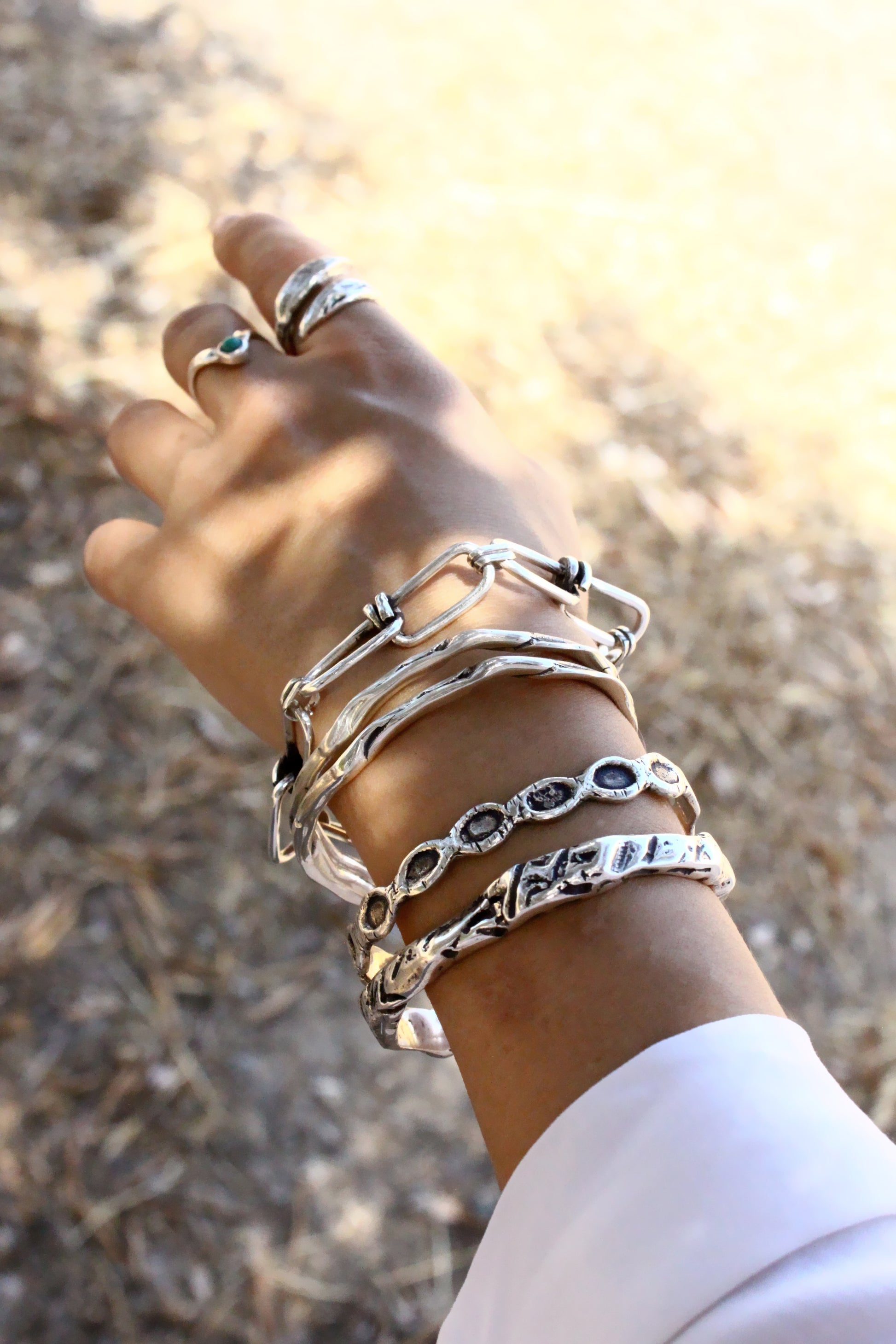 Statement silver cuff bracelet 
