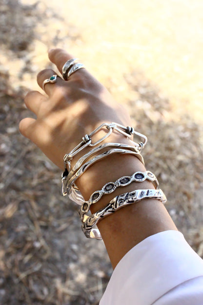 Statement silver cuff bracelet 