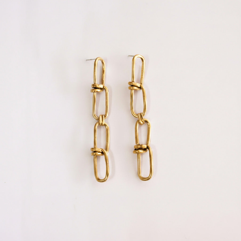 Gold chain earrings 