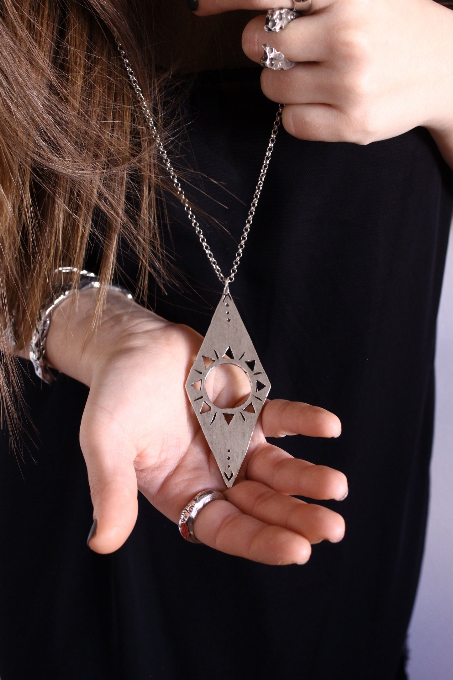 Sun Necklace Silver
