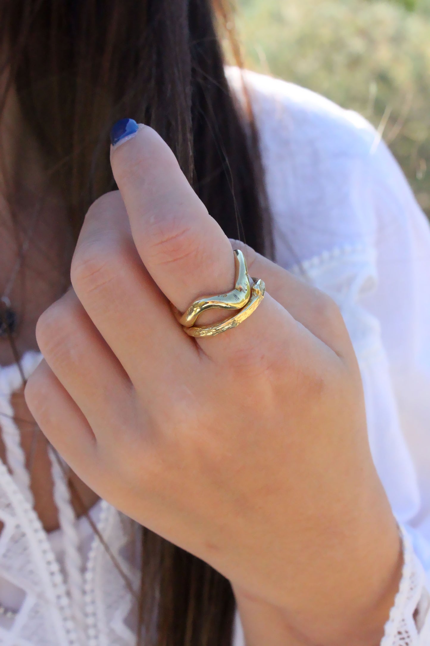 wavy molten gold ring 