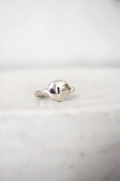 Silver personalized monogram letter ring