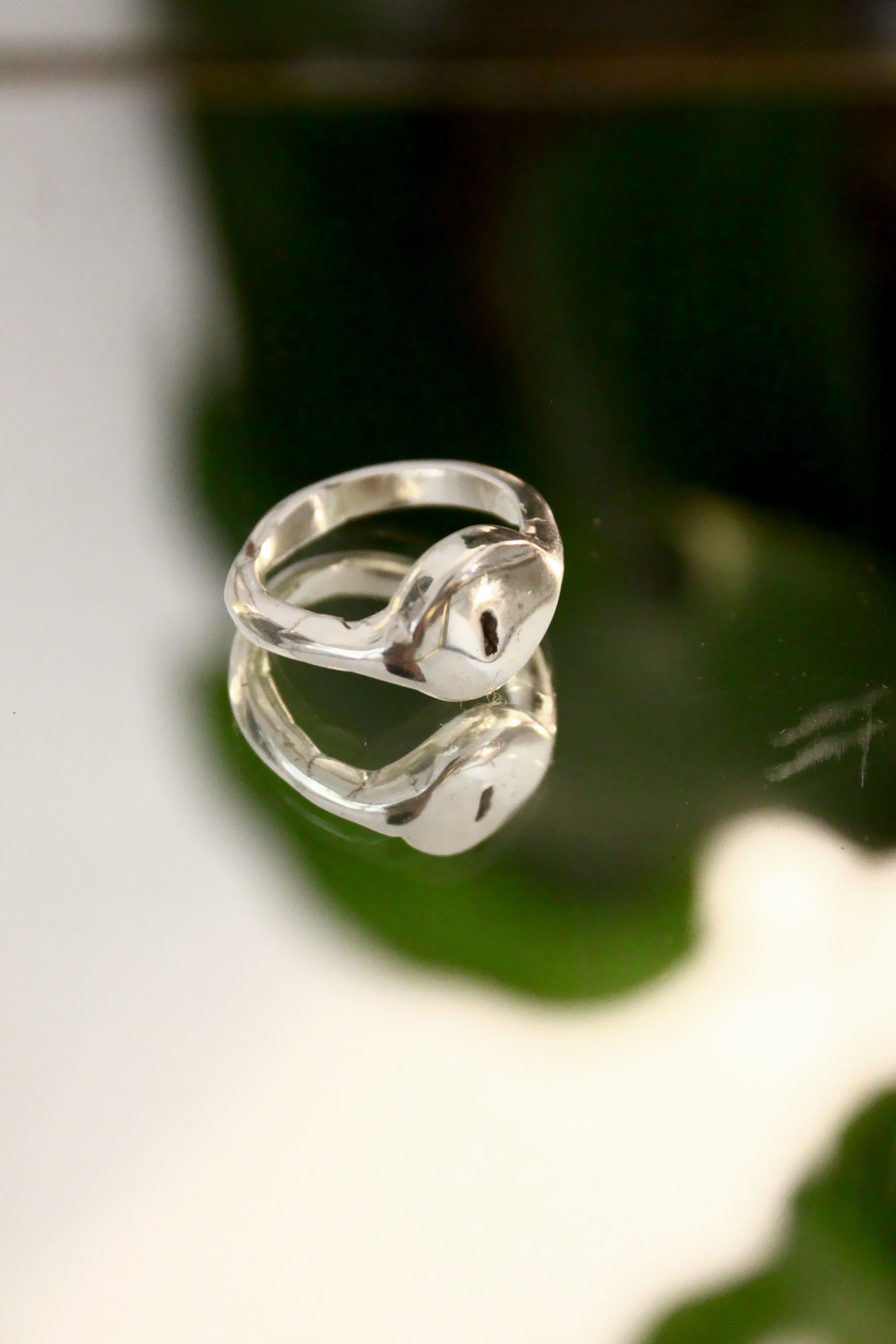 Silver personalized monogram letter ring