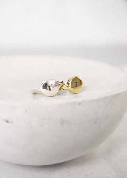 Gold and silverpersonalized monogram letter rings