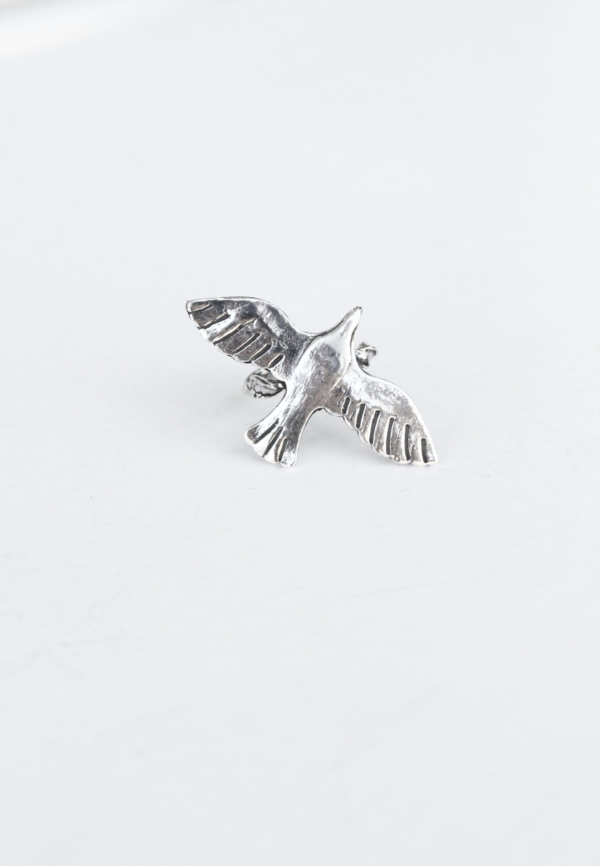 Silver bird-shape ring