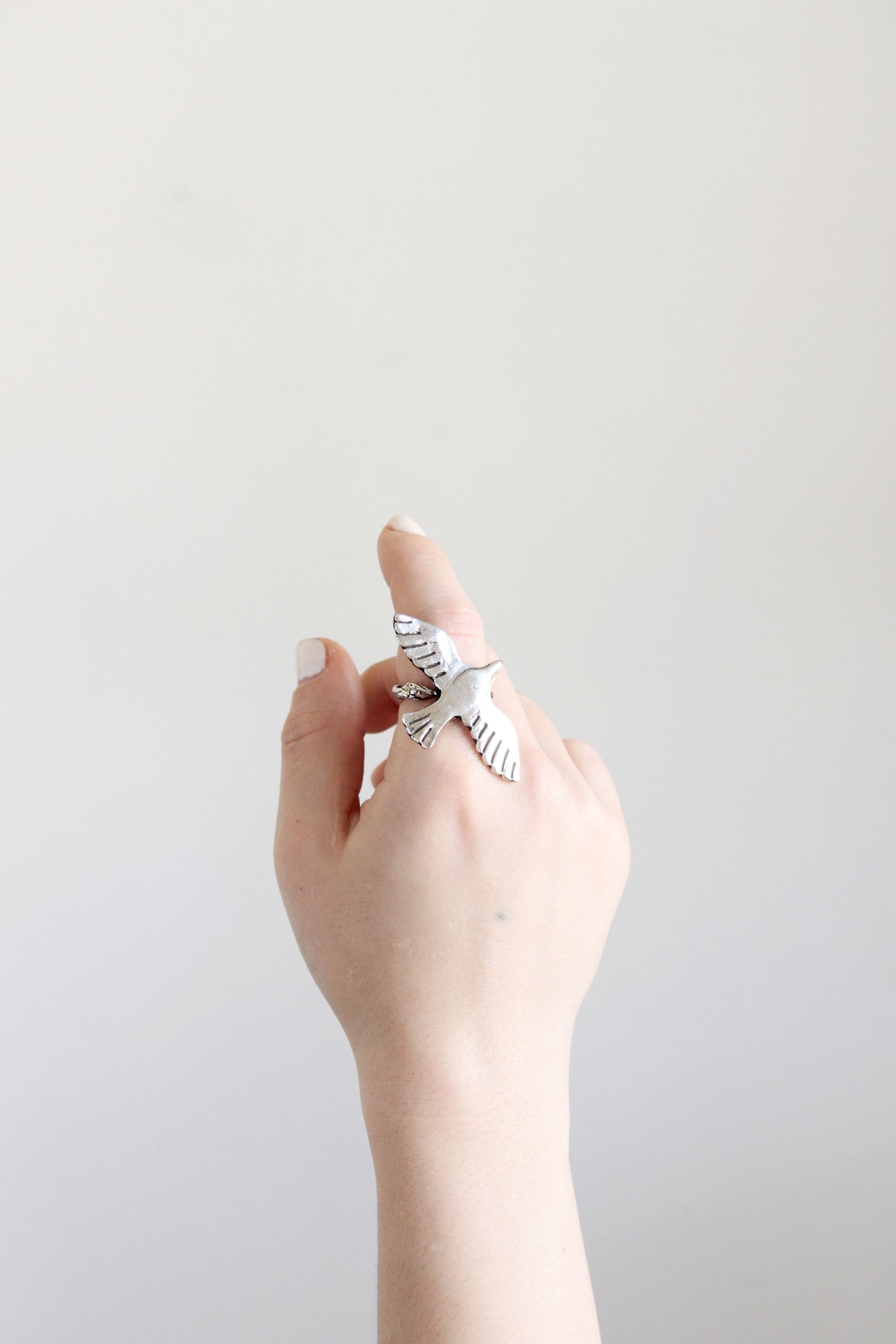 Sterling silver bird ring adjustable