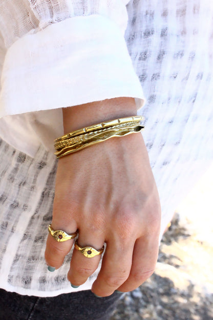 minimal bar cuff bracelet gold
