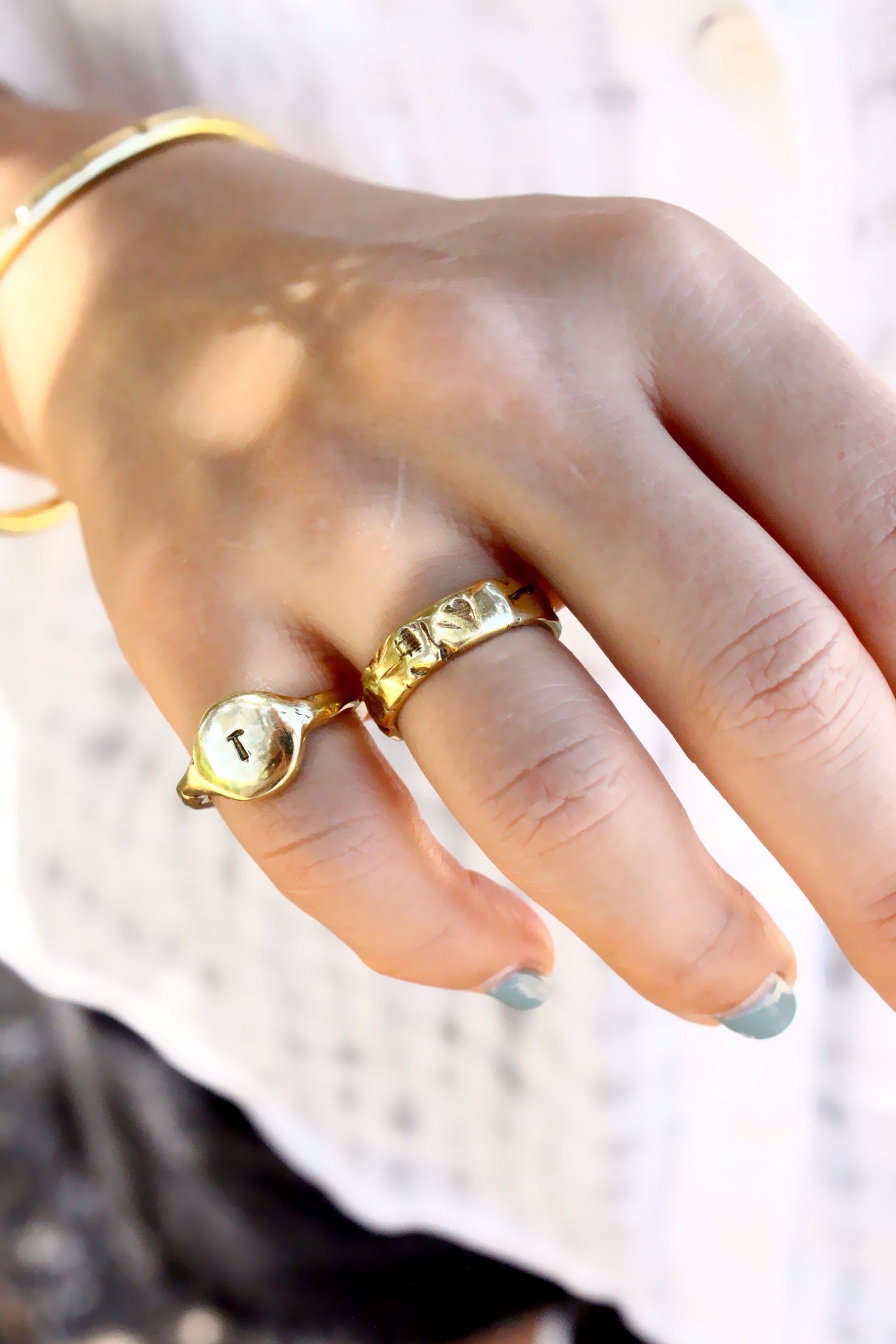 Chevalier gold personalized monogram ring