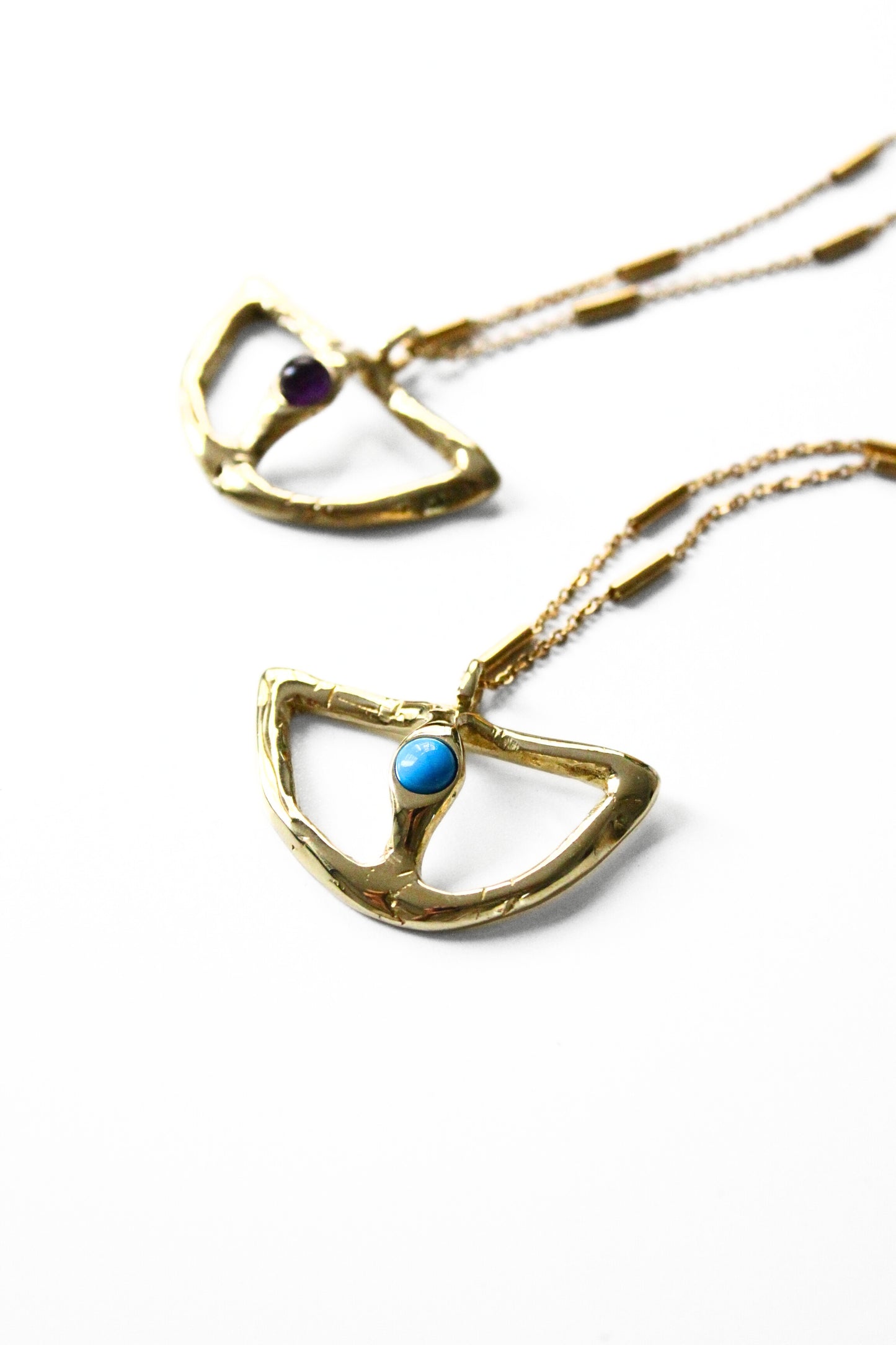 Gold necklaces with turquoise gemstone