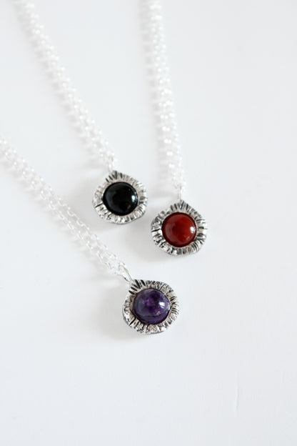 sterling silver black onyx gemstone pendants. 