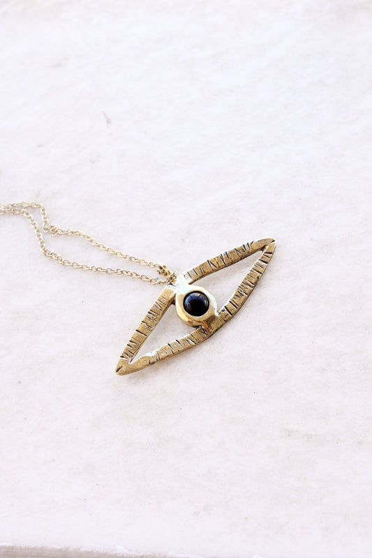 Eye Crystal Necklace Gold