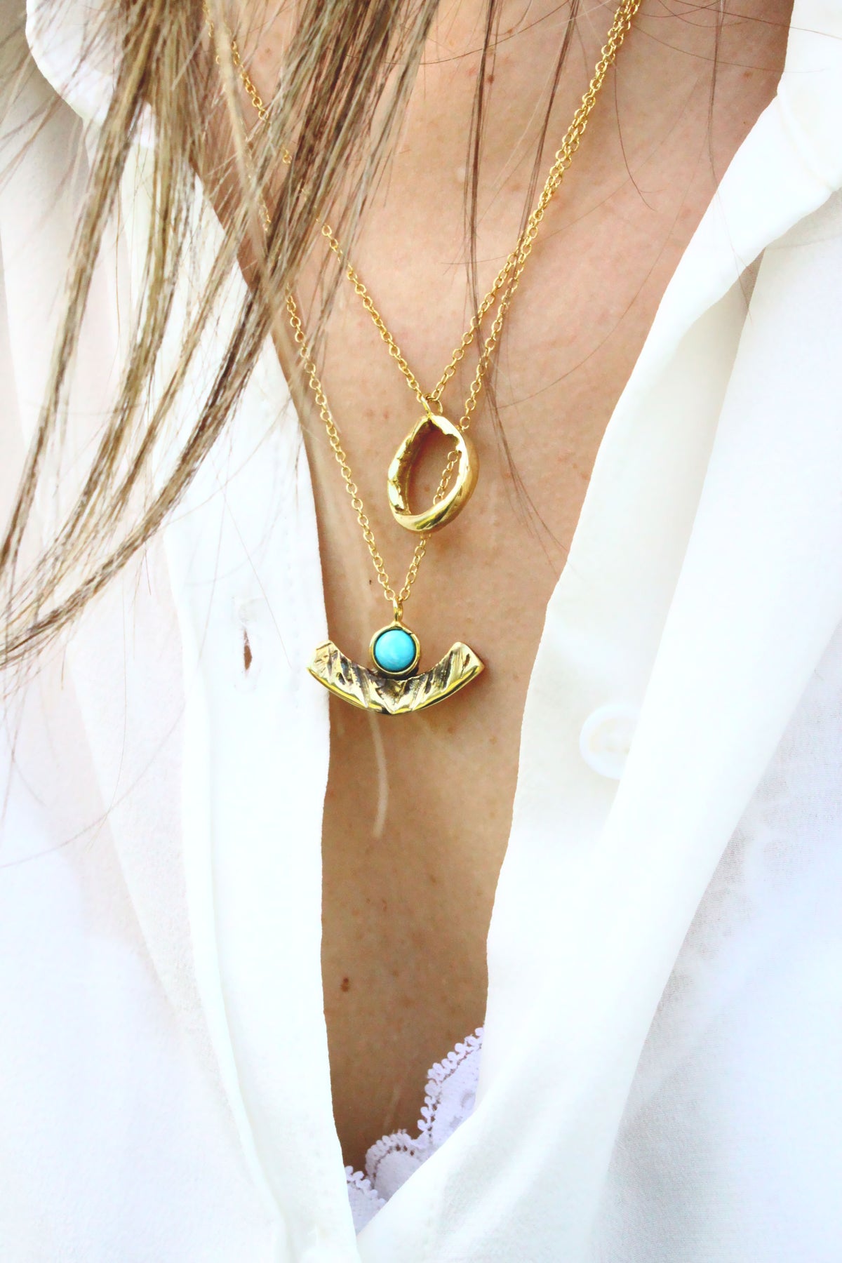 Nebula Crystal Necklace Gold