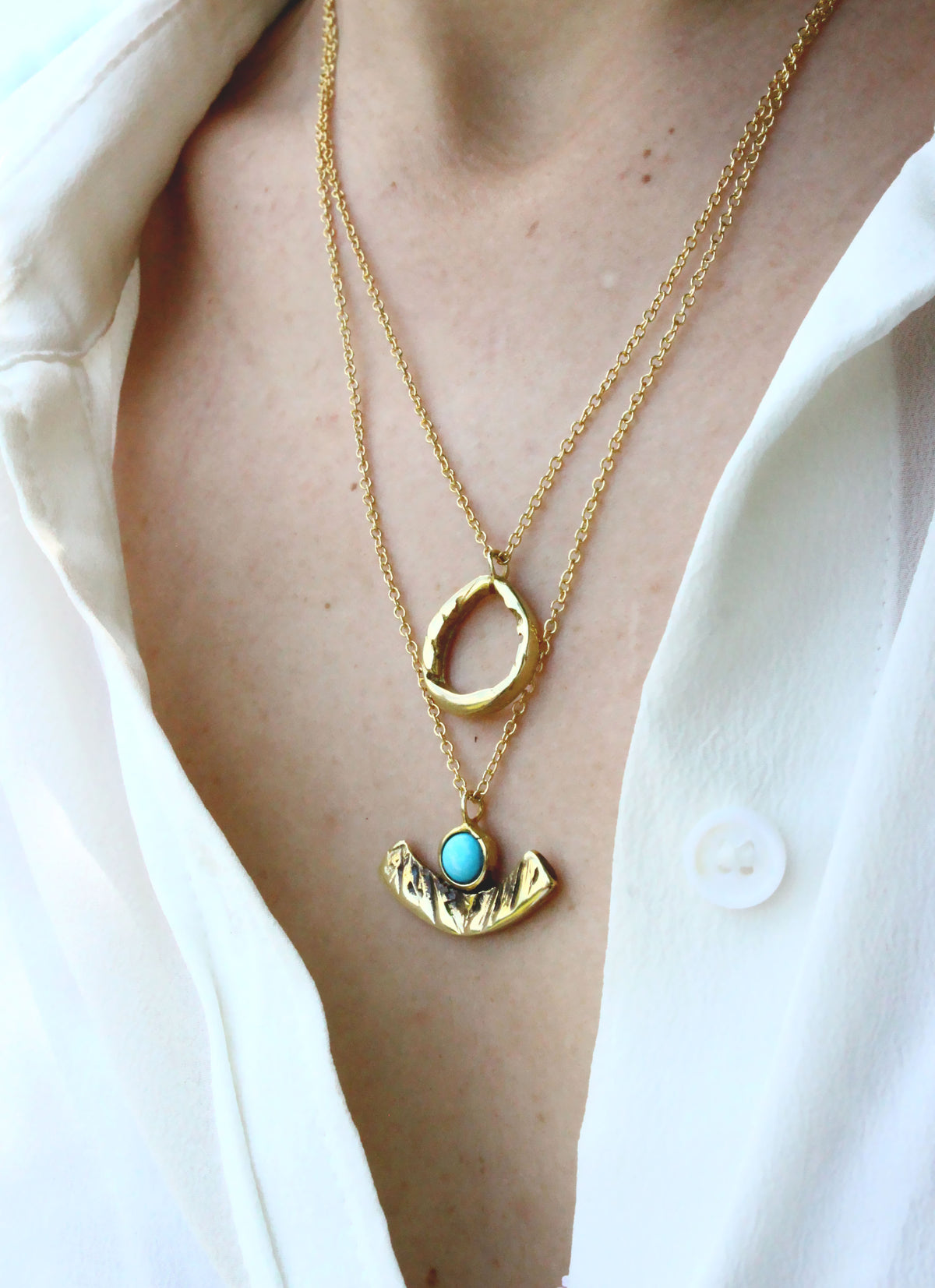 Nebula Crystal Necklace Gold