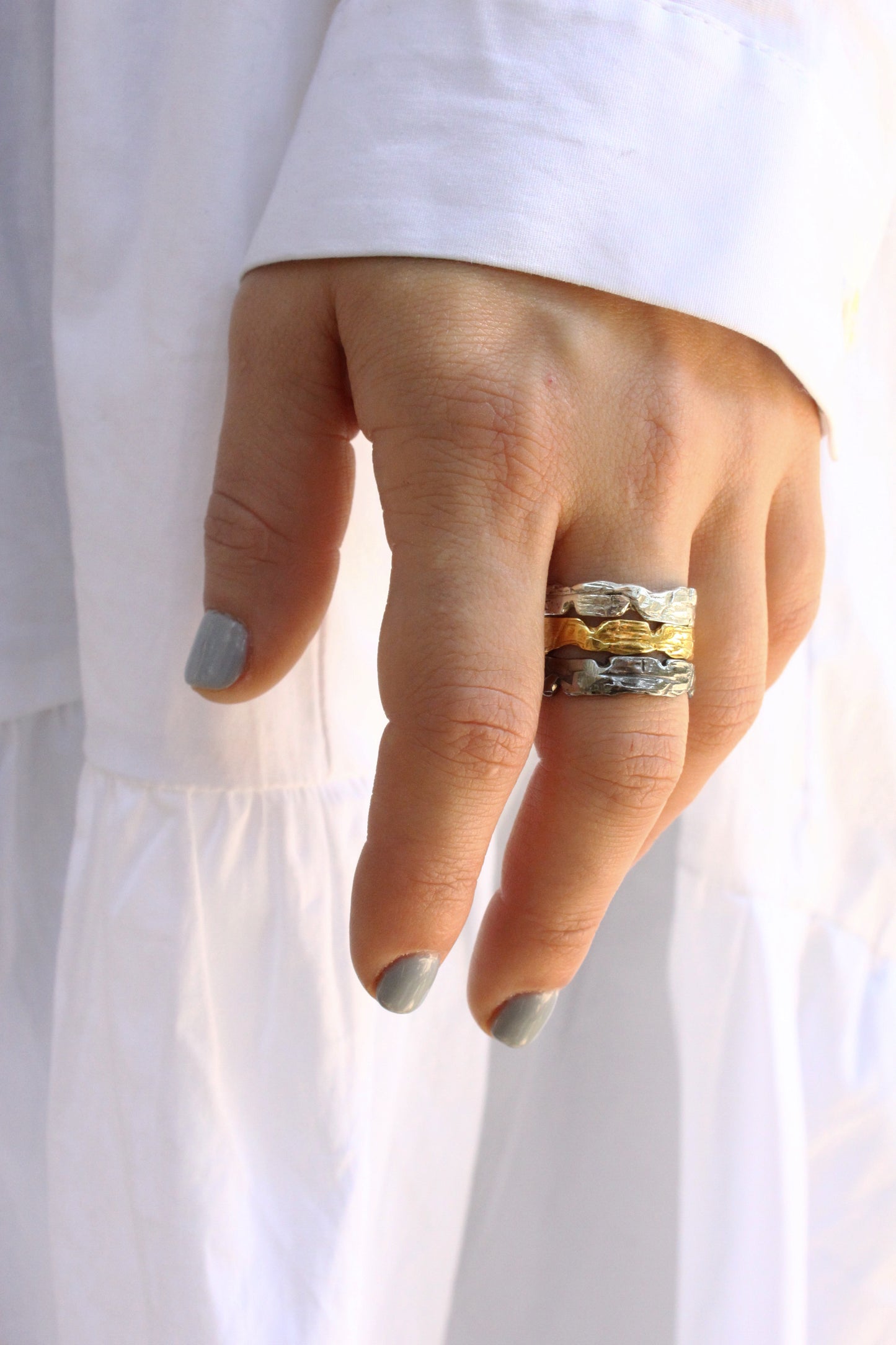 Stacking rings in sterling silver