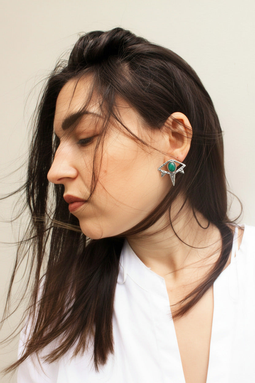 Small eye earrings