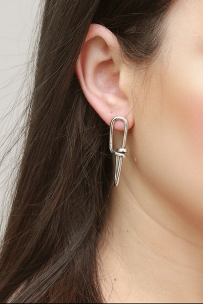 Silver earring knob