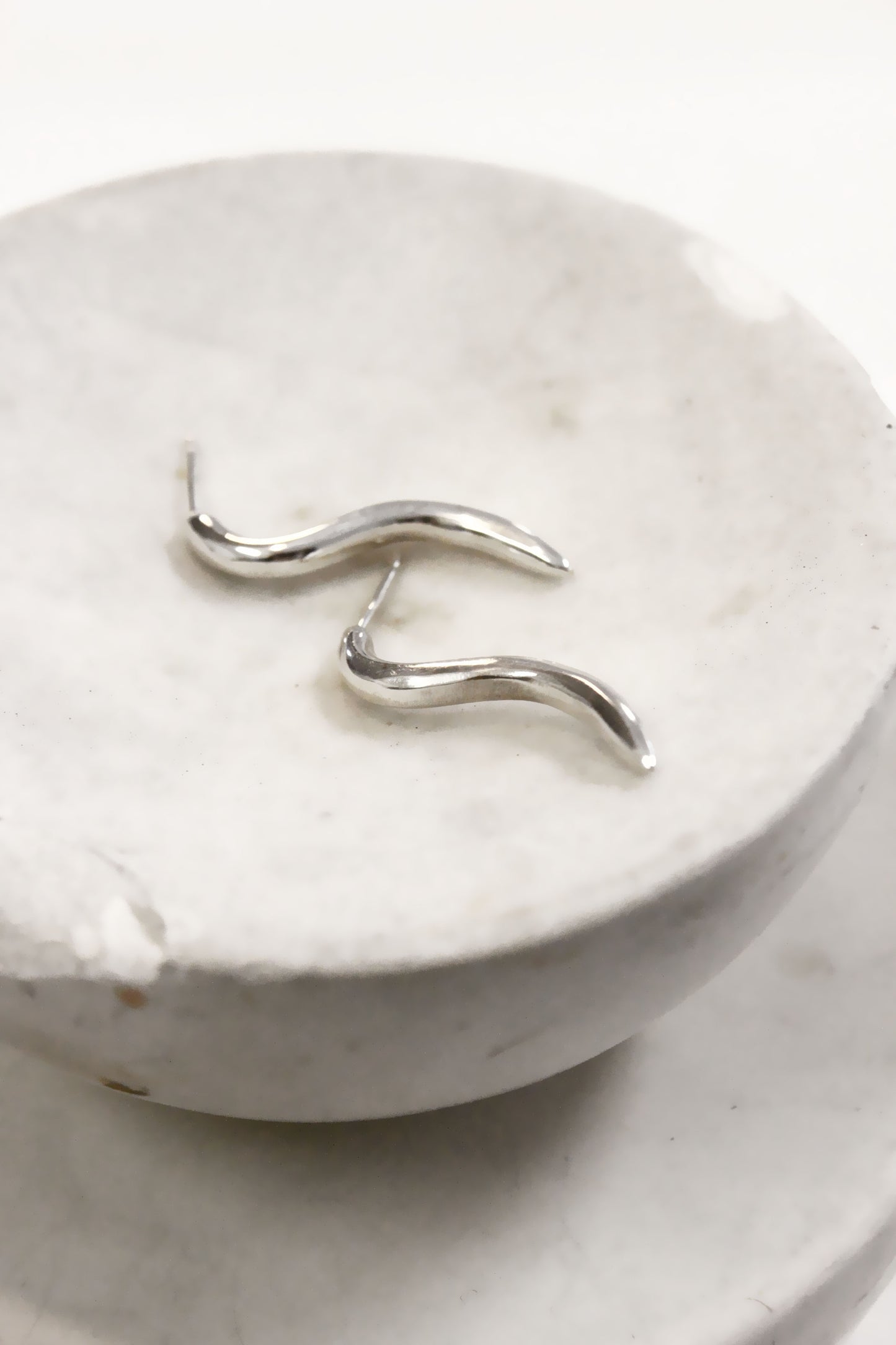 rock modern earrings silver