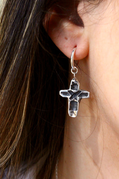 Crux Earrings Silver