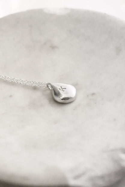 Silver necklace with personalized initials monogram 