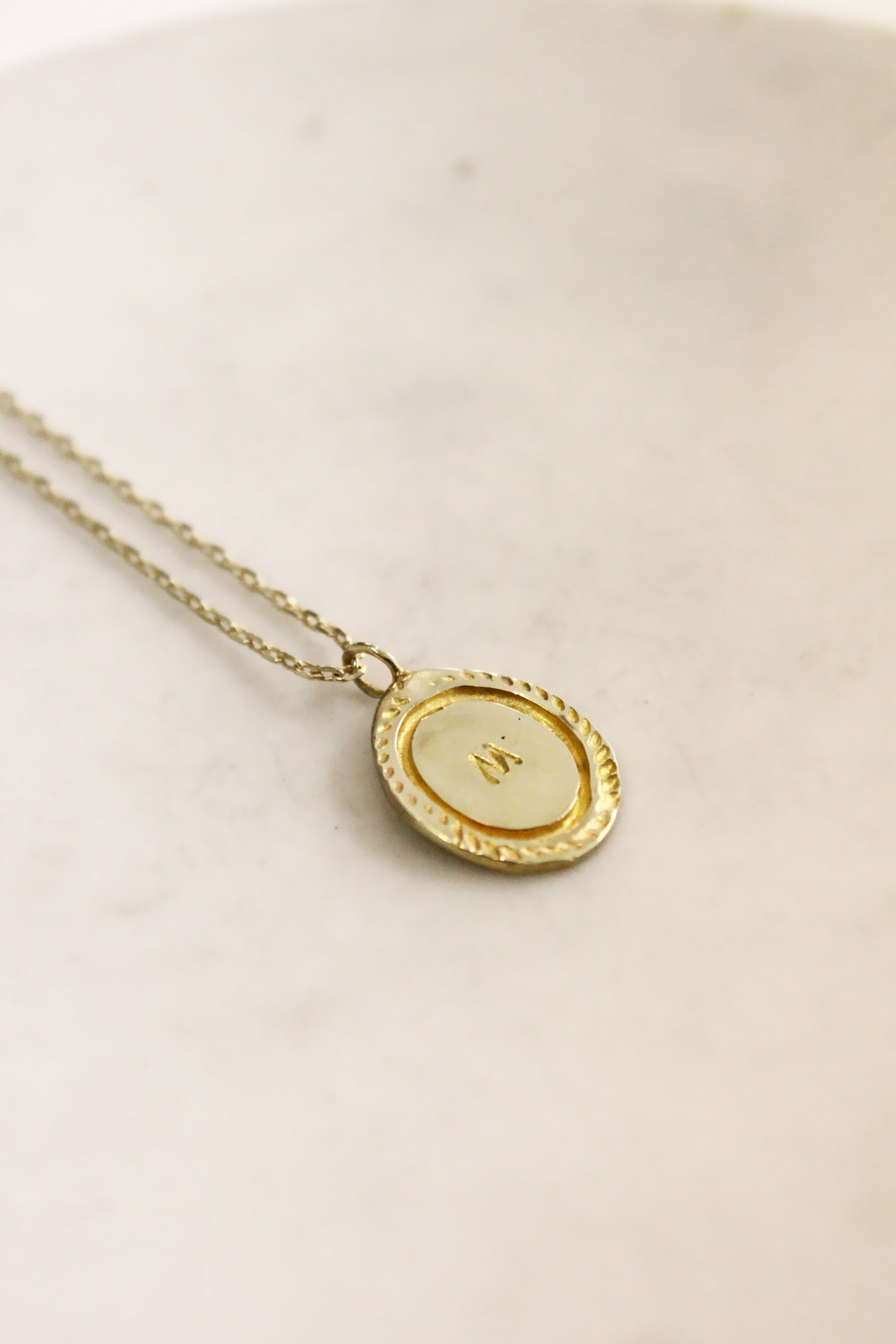 Gold  personalized initials monogram necklace