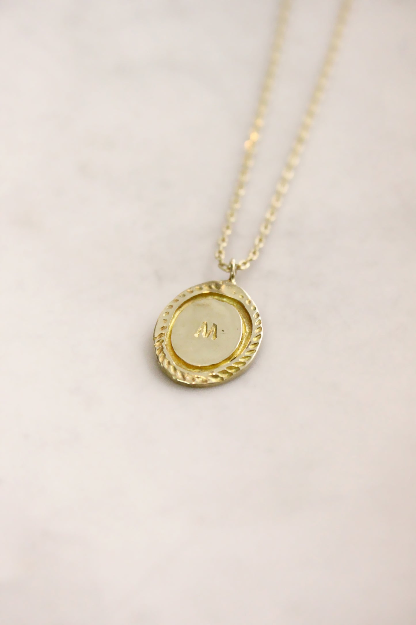 Gold  personalized initials monogram necklace