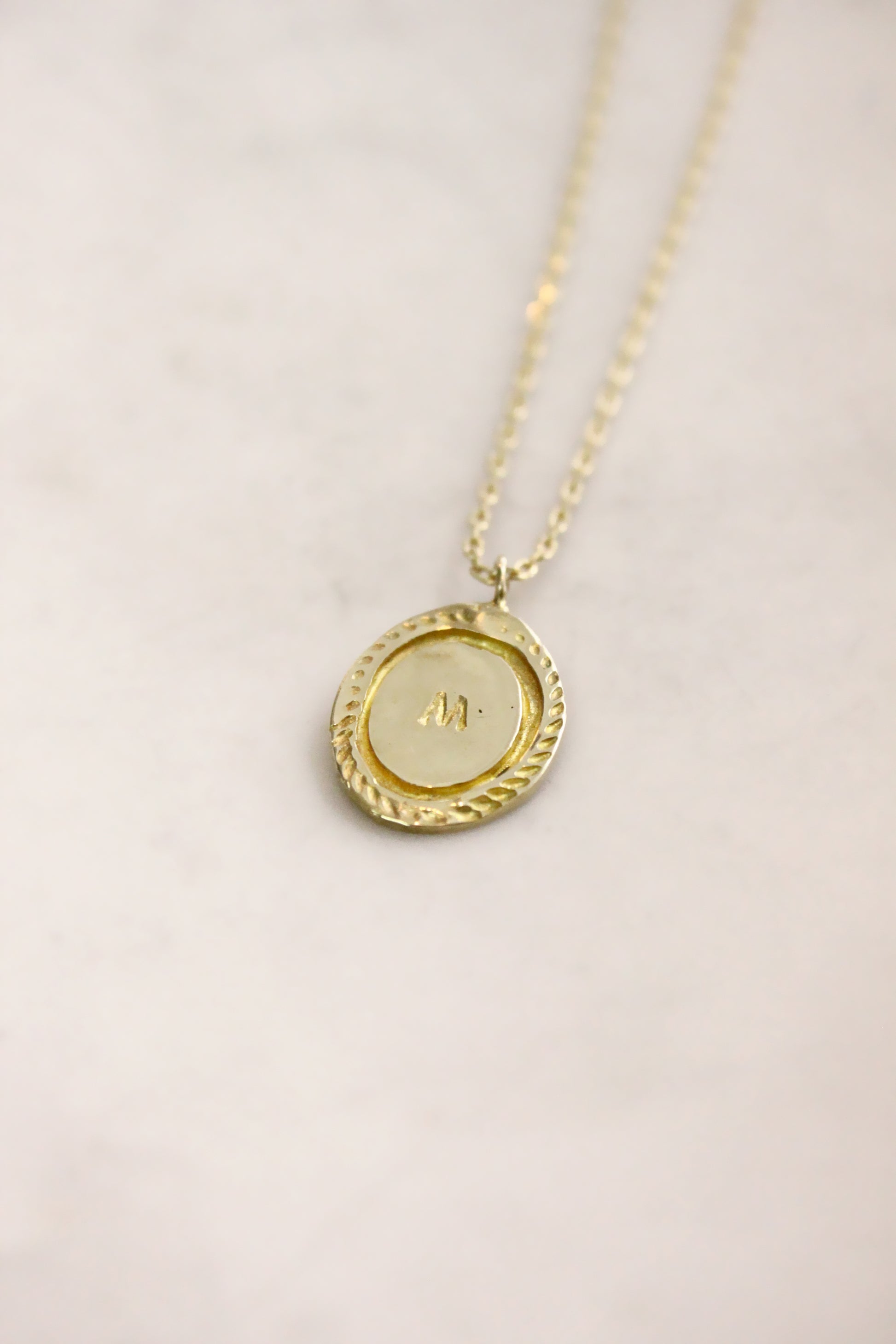 Gold  personalized initials monogram necklace