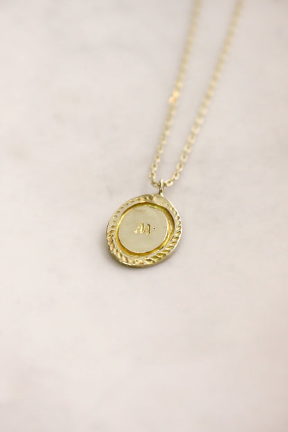 Gold  personalized initials monogram necklace