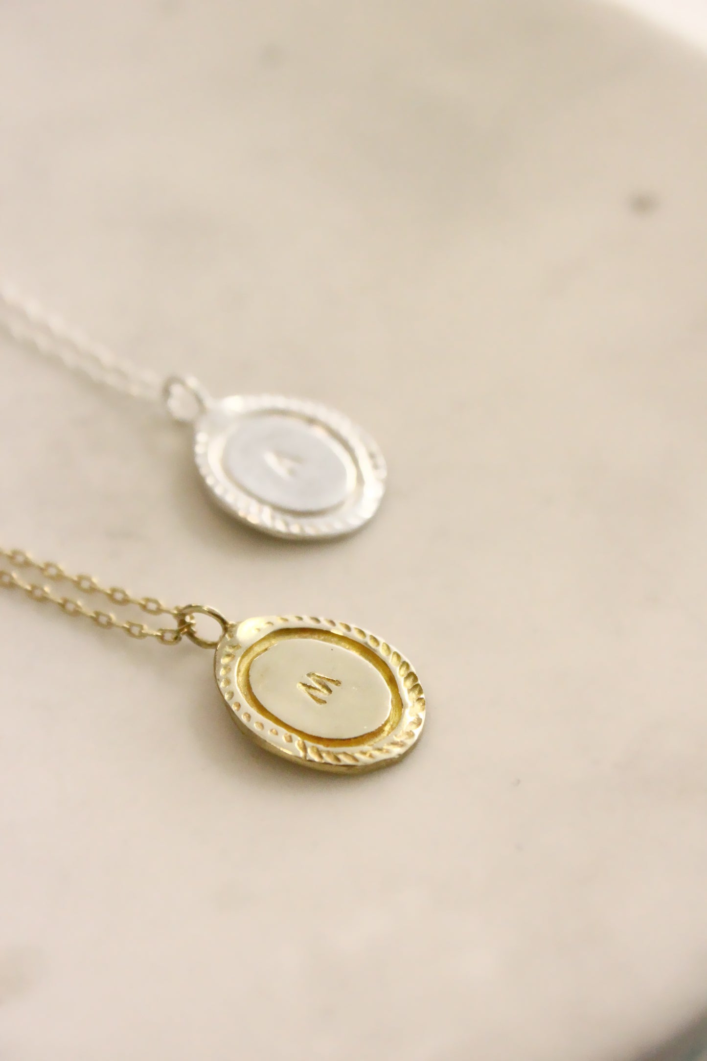 Gold personalized initials monogram necklace