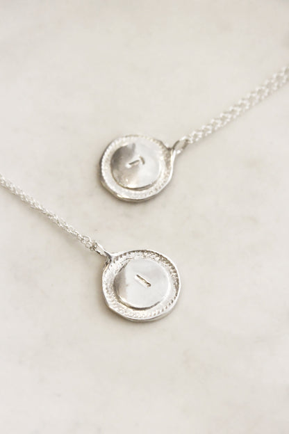 Silver personalized initials monogram necklace