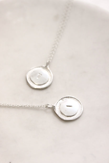 Silver personalized initials monogram necklace