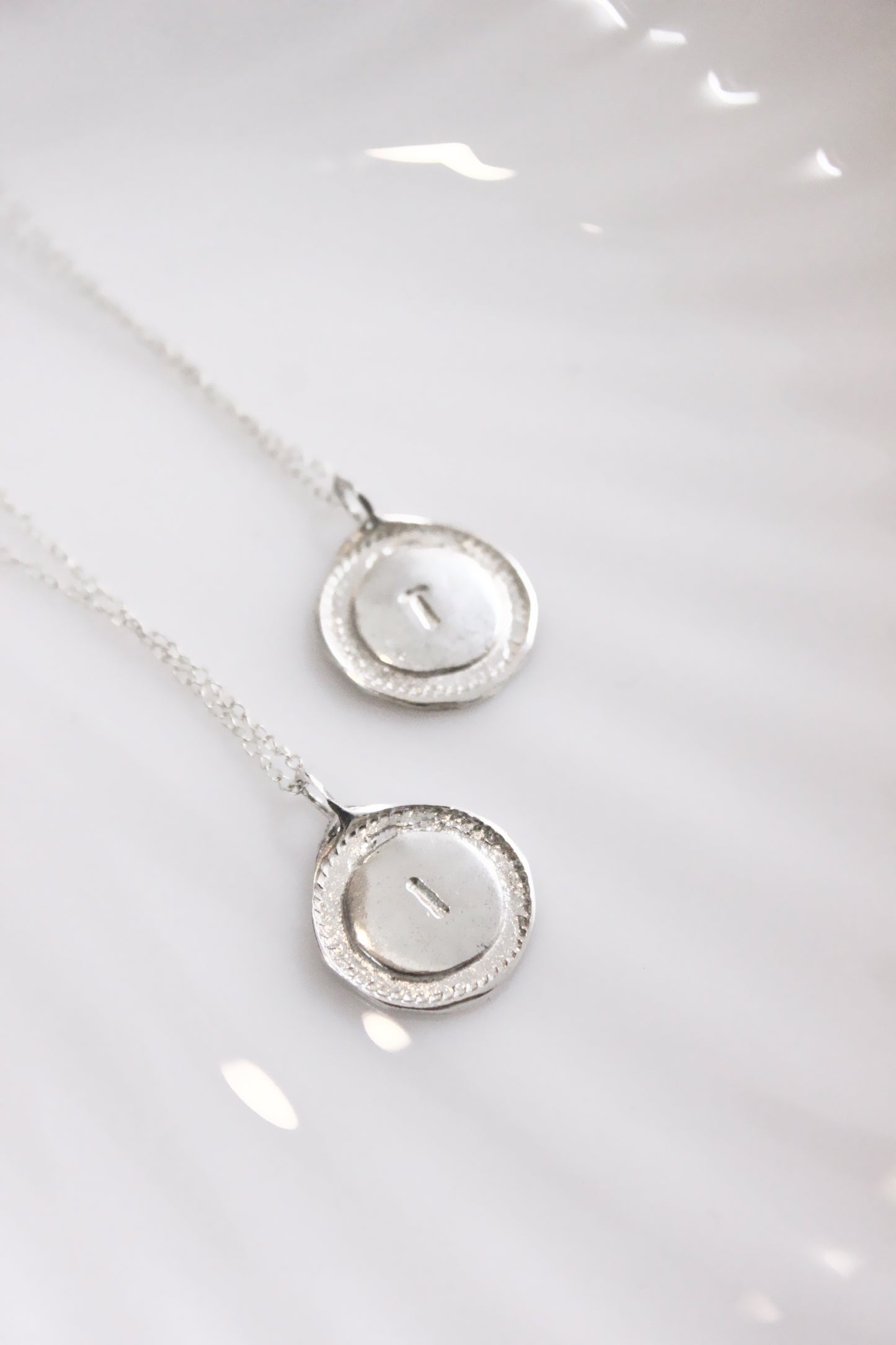 Silver personalized initials monogram necklace