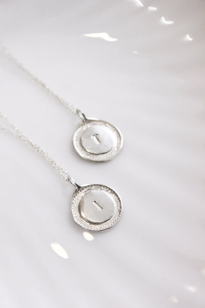 Silver personalized initials monogram necklace