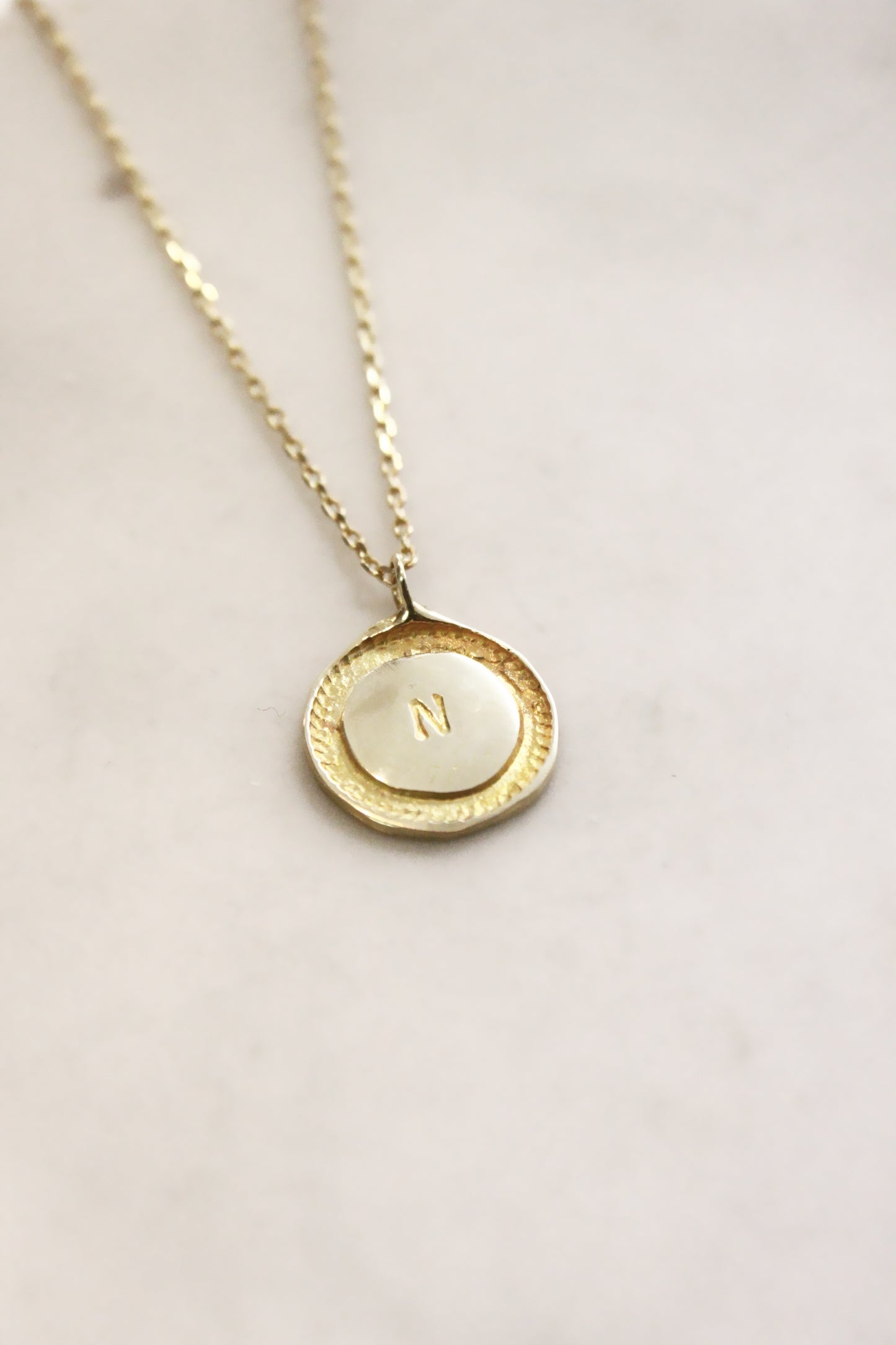 Gold personalized initials monogram necklace