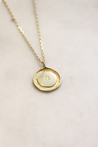 Gold personalized initials monogram necklace