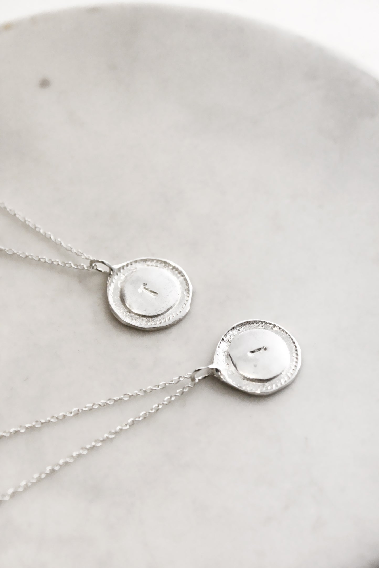 Silver personalized initials monogram necklace