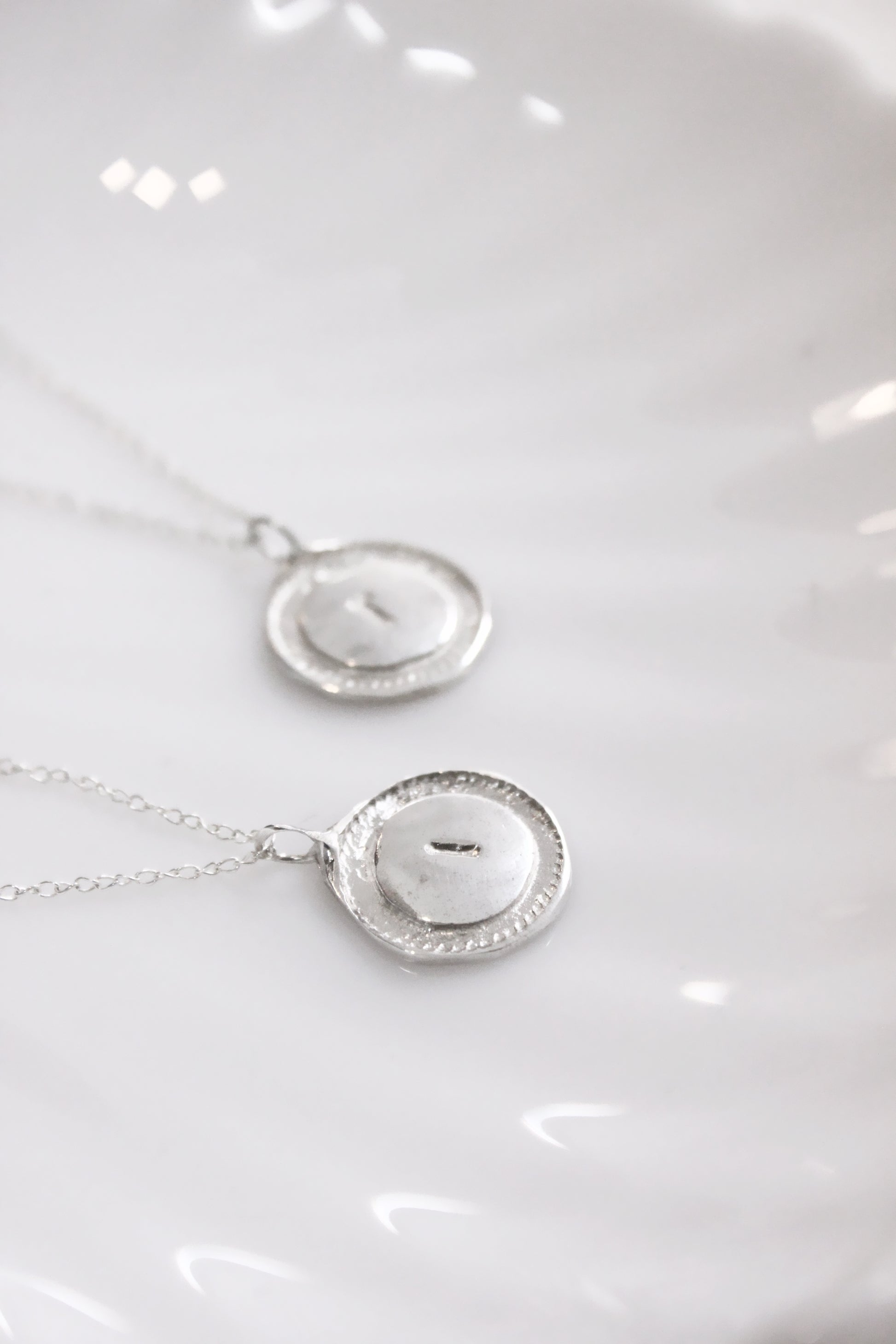Two silver personalized initials monogram necklace