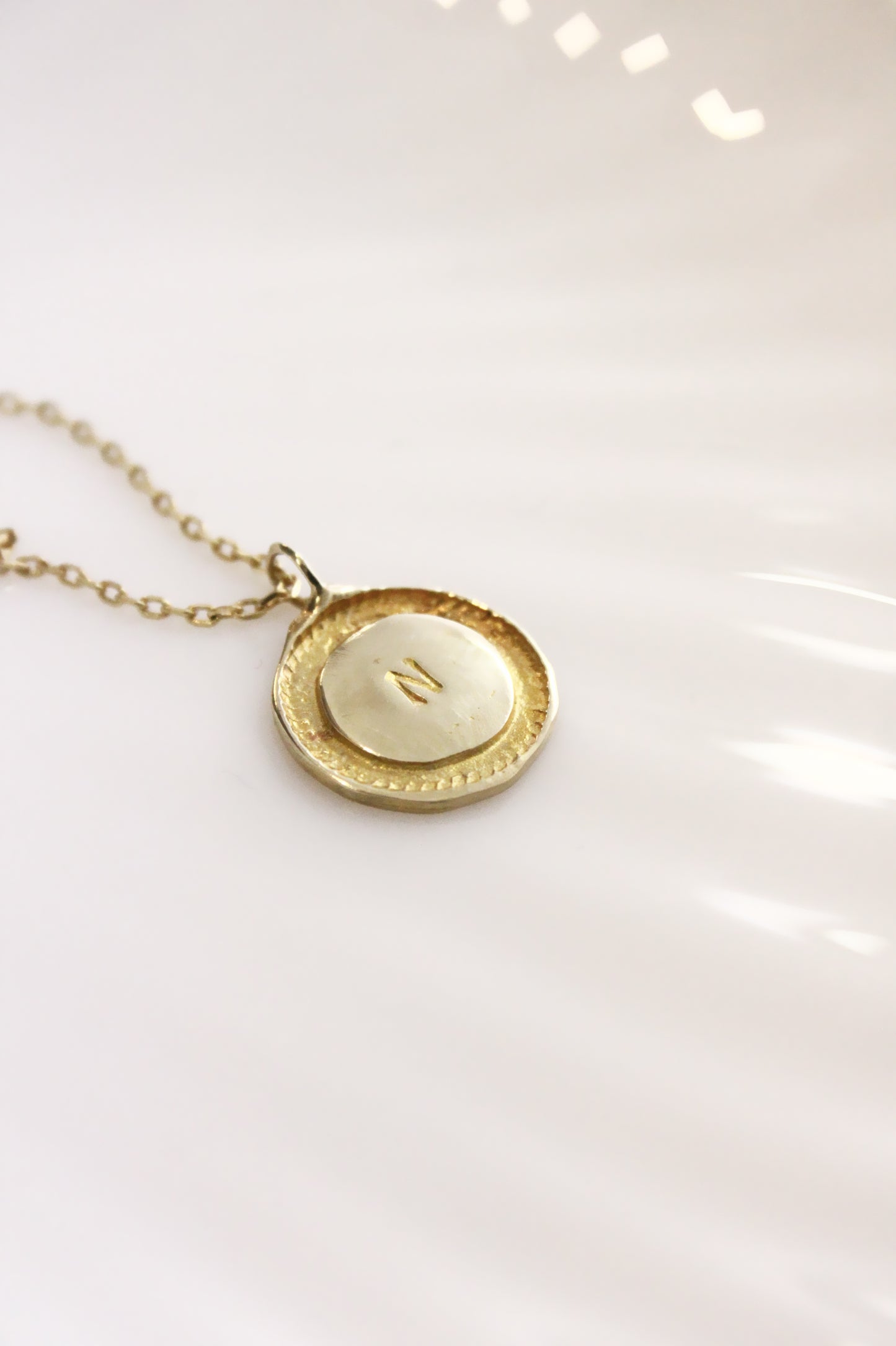 Gold personalized initials monogram necklace