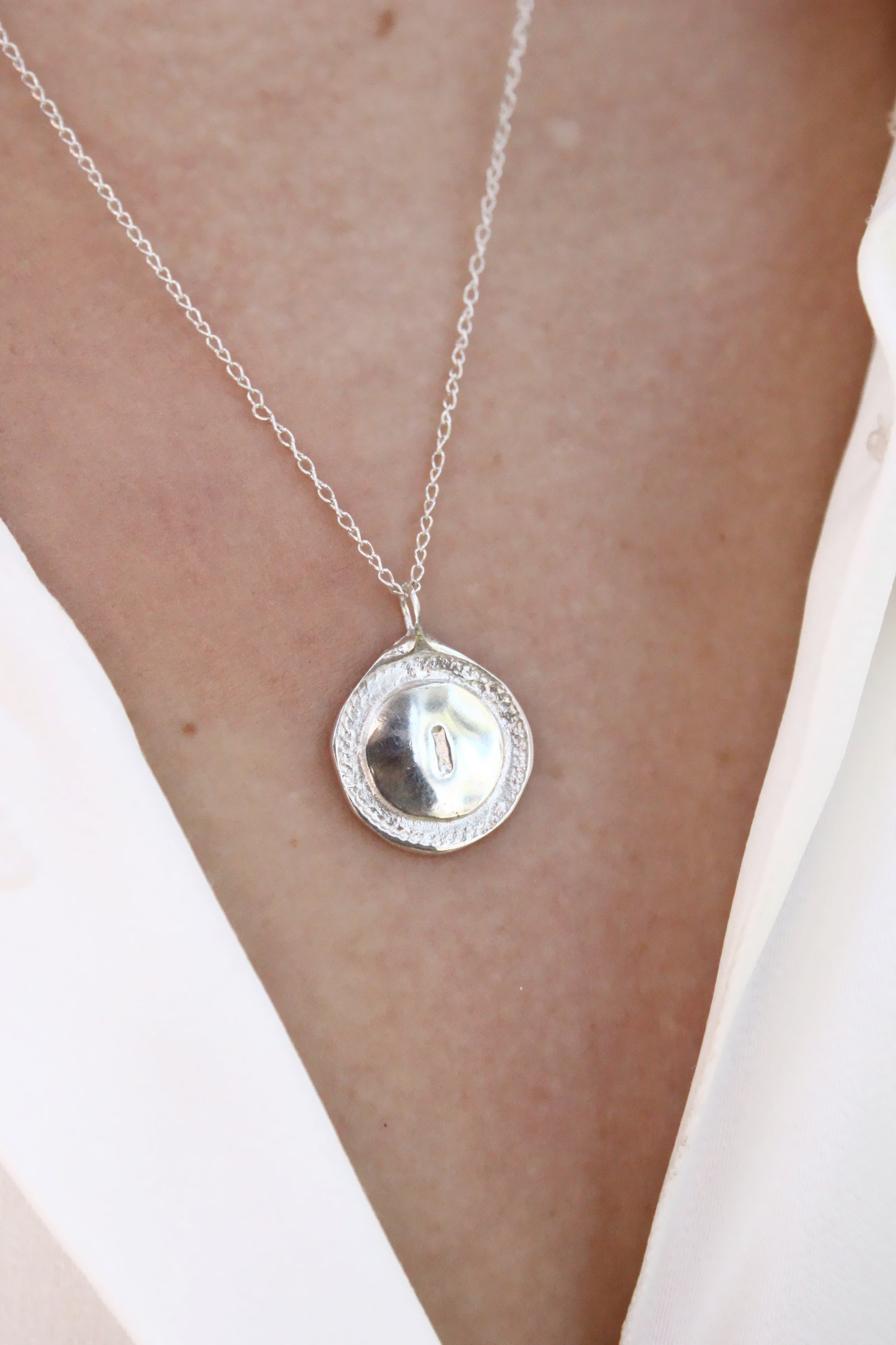 Silver personalized initials monogram necklace