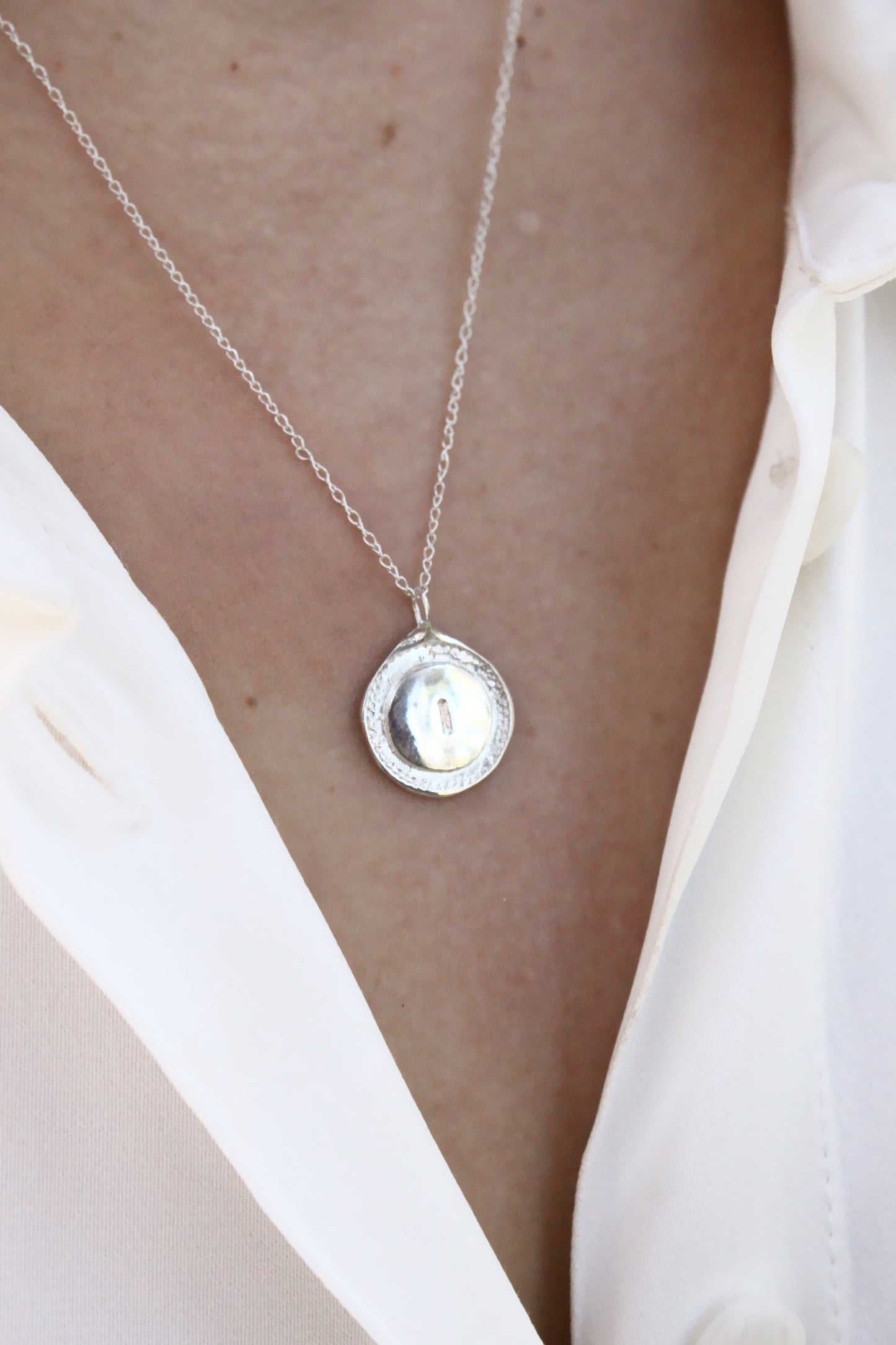 Silver personalized initials monogram necklace