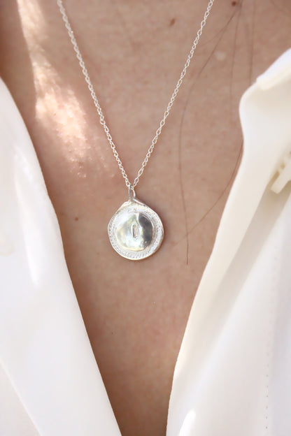 Silver personalized initials monogram necklace
