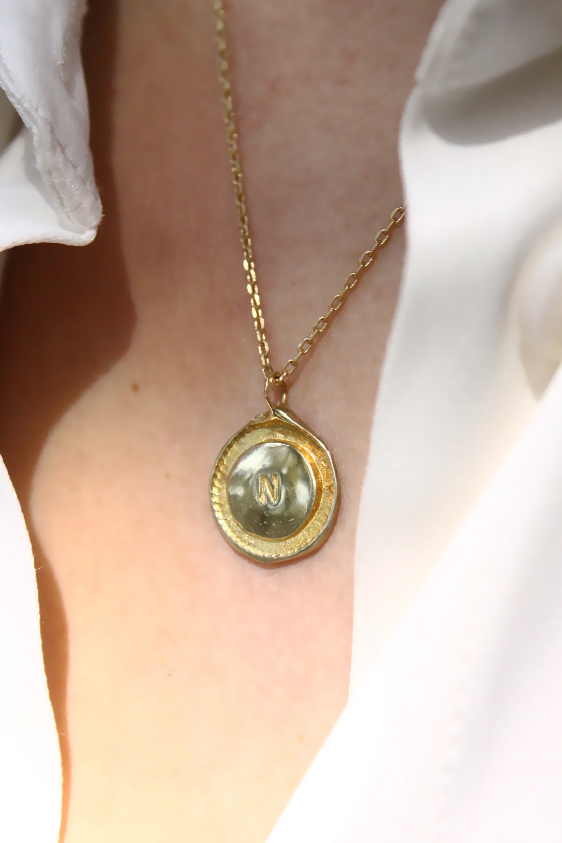 Gold npersonalized initials monogram necklace