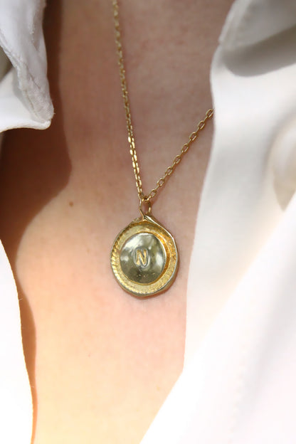 Gold npersonalized initials monogram necklace
