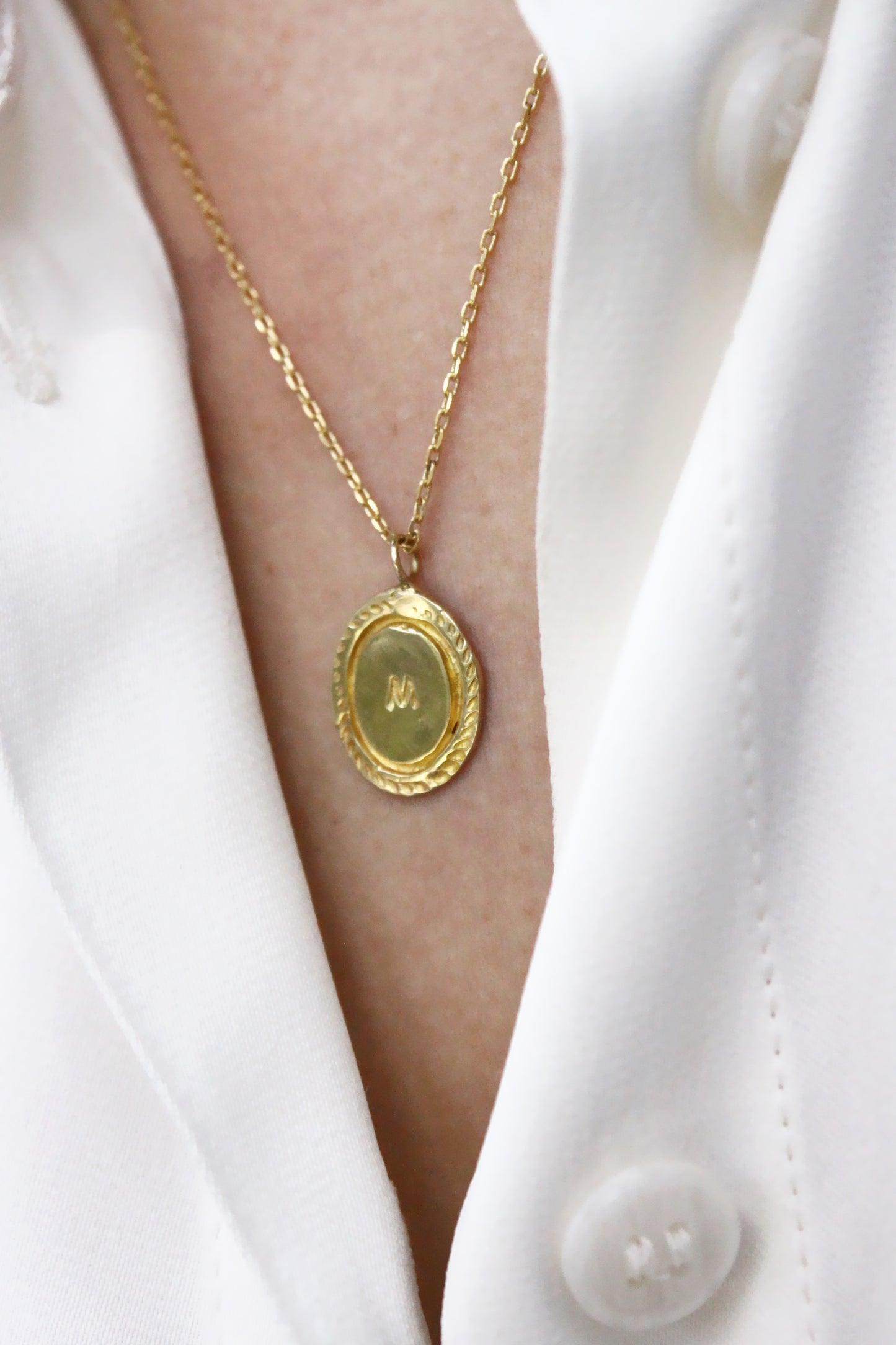 Gold  personalized initials monogram necklace