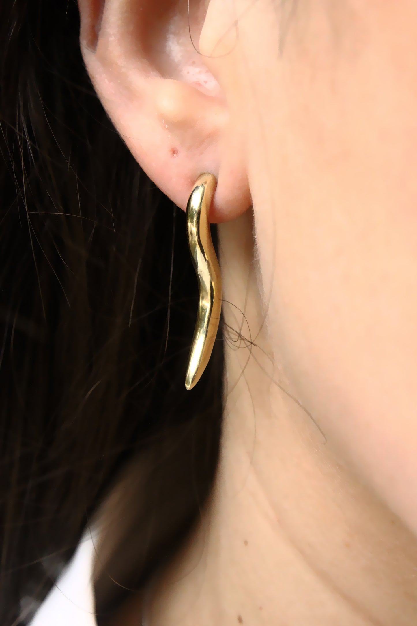 Gold handmade earring
