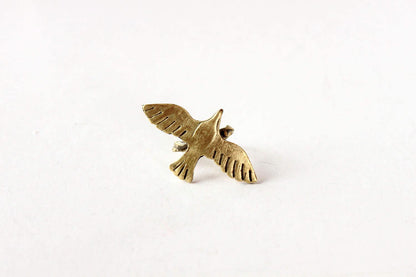 Flying bird ring oxidized brass