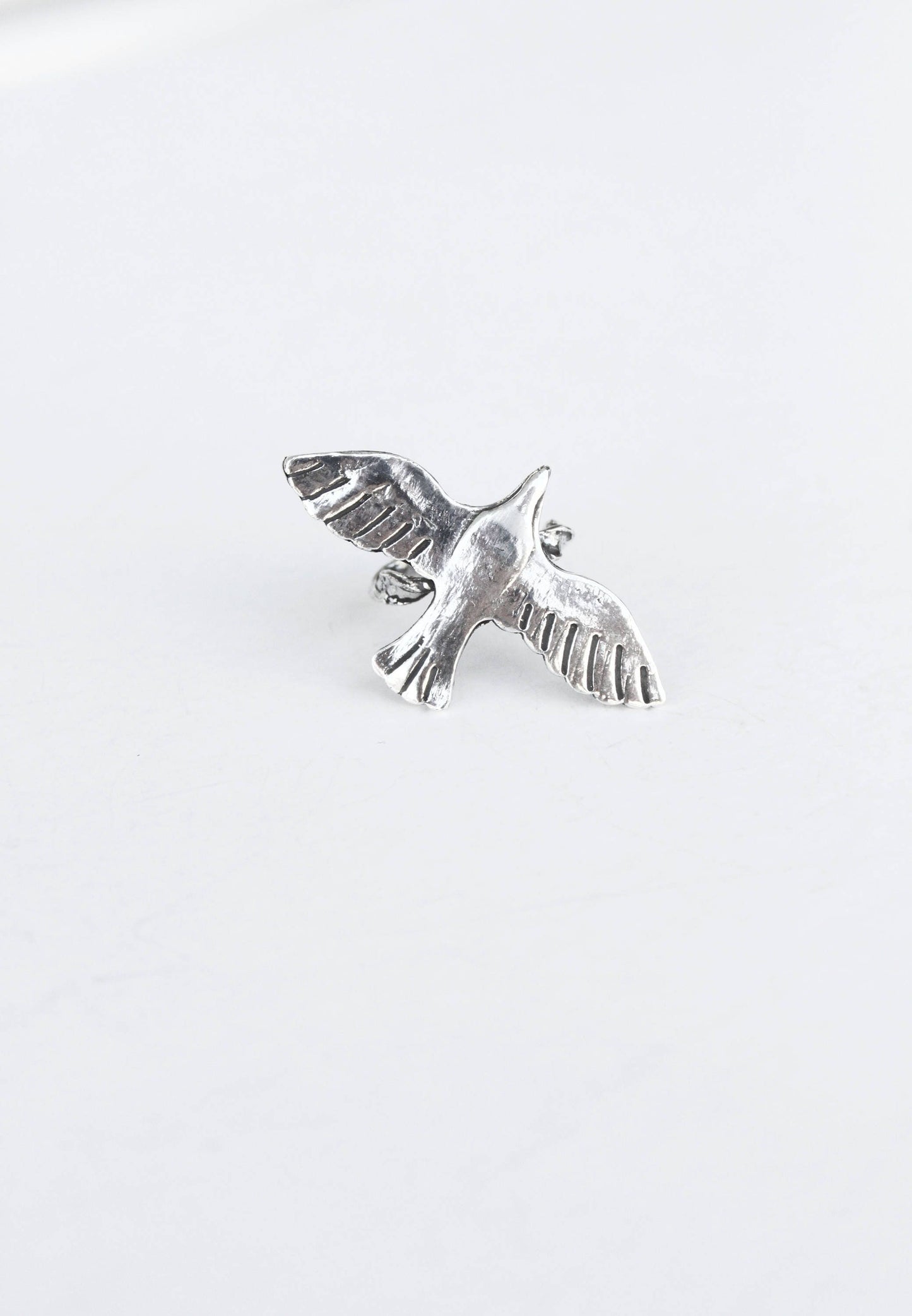 Silver bird-shaped ring